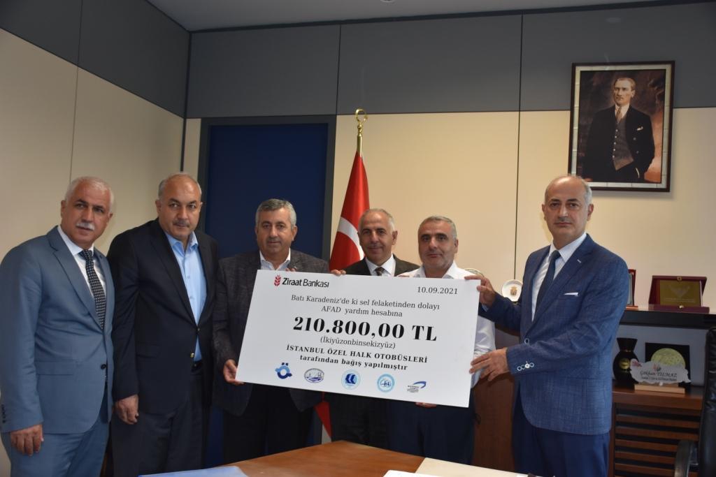 ÖZEL HALK OTOBÜSLERİNDEN SEL MAĞDURLARINA DESTEK