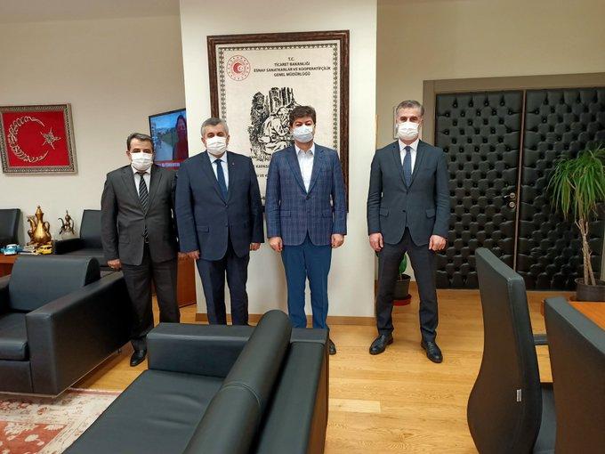 Başkan Ovacık ve TÖHOB heyeti Esnaf Genel müdürlüğünü ziyaret etti