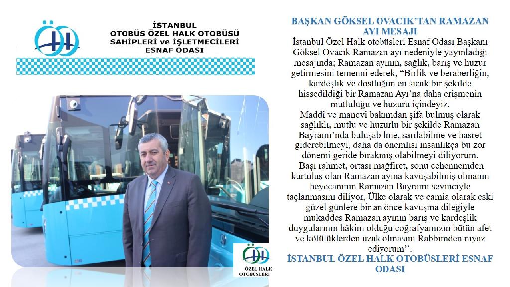 BAŞKAN GÖKSEL OVACIK’TAN RAMAZAN AYI MESAJI
