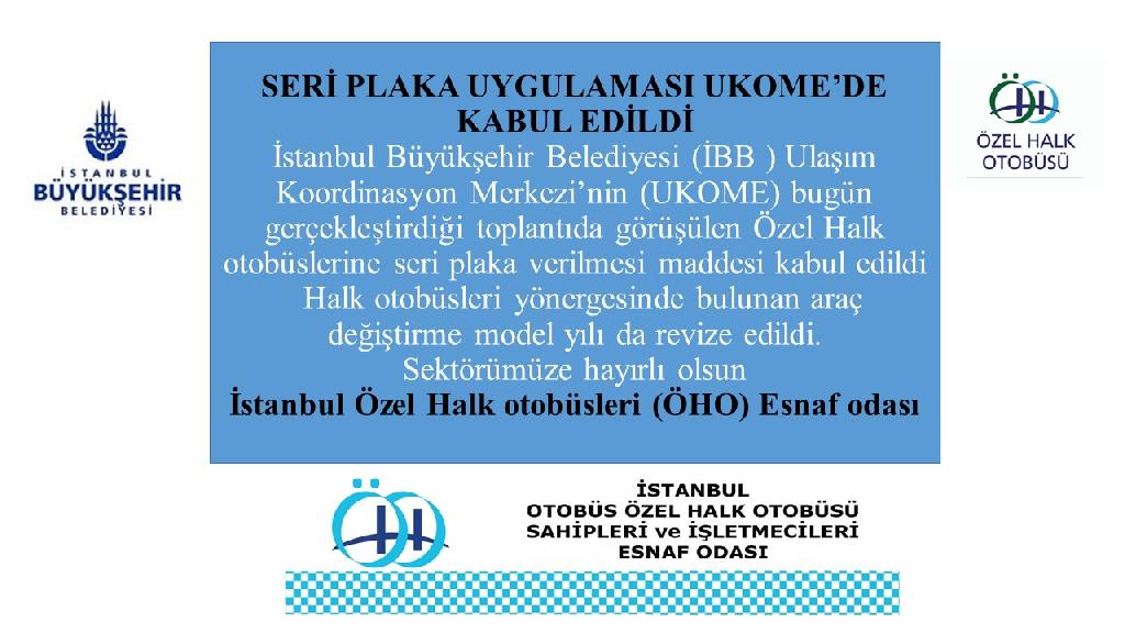 ÖHO Seri plaka uygulaması UKOME’de kabul edildi