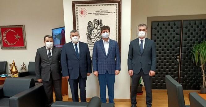Başkan Ovacık ve TÖHOB heyeti Esnaf Genel müdürlüğünü ziyaret etti